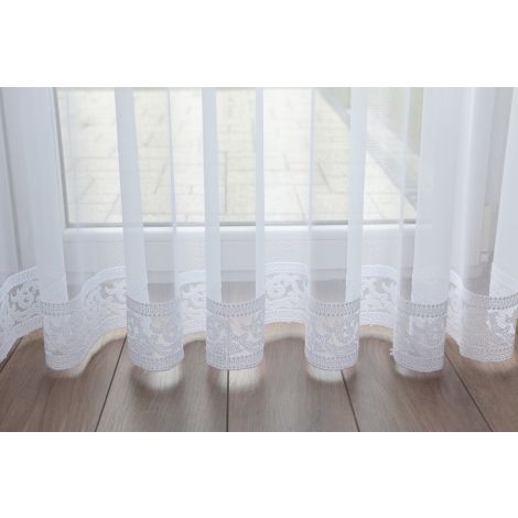 Firana z Haftem Bambus LEDA WHITE - 2